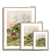 Houses and Figure Framed & Mounted Print
