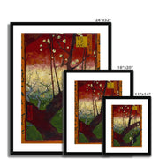 Bloeiende pruimenboomgaard- naar Hiroshige Framed & Mounted Print