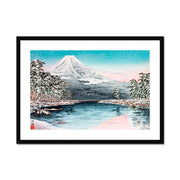 Mt. Fuji from Tagonoura, Snow Scene Framed & Mounted Print