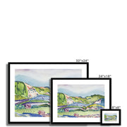 Mountain with Red House Framed & Mounted Print