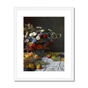 Still Life with Flowers and Fruit Framed & Mounted Print