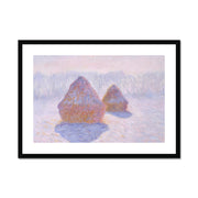 Haystacks (Effect of Snow and Sun) Framed & Mounted Print