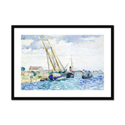 Marine Scene (Boats near Venice) Framed & Mounted Print
