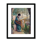 Madame Monet Embroidering Framed & Mounted Print