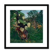Fight between a Tiger and a Buffalo Framed & Mounted Print