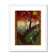 Bloeiende pruimenboomgaard- naar Hiroshige Framed & Mounted Print