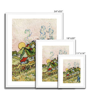 Houses and Figure Framed & Mounted Print