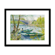 Fishing in Spring, the Pont de Clichy Framed & Mounted Print