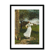 The Dinner Horn, Blowing the Horn at Seaside Framed & Mounted Print