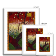 Bloeiende pruimenboomgaard- naar Hiroshige Framed & Mounted Print