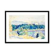 Mediterranean Landscape with a White House Framed & Mounted Print