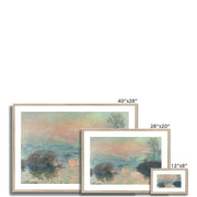 Sun setting on the Seine at Lavacourt Framed & Mounted Print