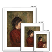 Woman Leaning on a Chair Framed & Mounted Print