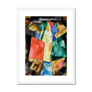 Abstraction; Blue, Yellow and Green Framed & Mounted Print