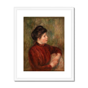 Woman Leaning on a Chair Framed & Mounted Print
