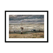 Beach at Scheveningen in Stormy Weather Framed & Mounted Print
