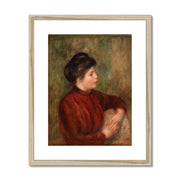 Woman Leaning on a Chair Framed & Mounted Print
