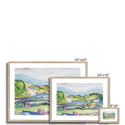 Mountain with Red House Framed & Mounted Print