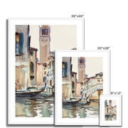 A Bridge and Campanile, Venice Framed & Mounted Print