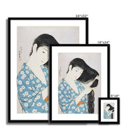 Woman Combing Her Hair Framed & Mounted Print