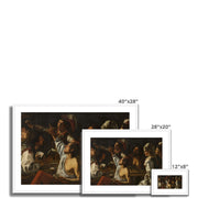 Card and Backgammon Players Framed & Mounted Print