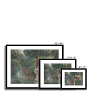 Woman Bathing Her Feet in a Brook Framed & Mounted Print