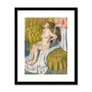 Nude lady with breast showing. Woman Having Her Hair Combed Framed & Mounted Print