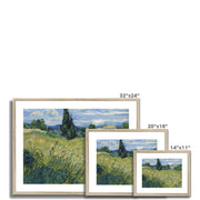 Green Wheat Field with Cypress Framed & Mounted Print