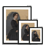 Young Woman in Black Framed & Mounted Print
