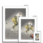 Actors in the Noh theater play Kokaji Framed & Mounted Print
