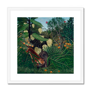 Fight between a Tiger and a Buffalo Framed & Mounted Print