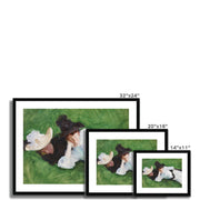 Two Girls on a Lawn Framed & Mounted Print