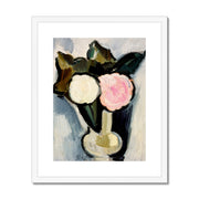 Pink and White Flowers in a Vase Framed & Mounted Print