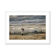 Beach at Scheveningen in Stormy Weather Framed & Mounted Print