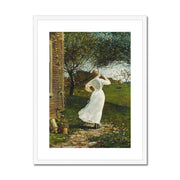 The Dinner Horn, Blowing the Horn at Seaside Framed & Mounted Print