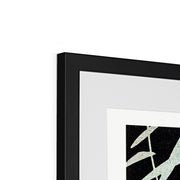 White Chinese Geese Swimming by Reeds Framed & Mounted Print