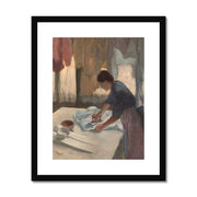 Woman Ironing Framed & Mounted Print