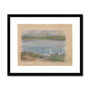 Four Geese by the River Framed & Mounted Print