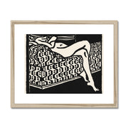 Nude Girl Lying on a Sofa Framed & Mounted Print