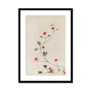 Small Red Blossoms on a Vine Framed & Mounted Print