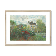 The Artist's Garden in Argenteuil, A Corner of the Garden with Dahlias Framed & Mounted Print