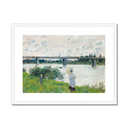 The Promenade with the Railroad Bridge, Argenteuil (1874) Framed & Mounted Print