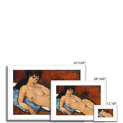 Nude on a Blue Cushion Framed & Mounted Print