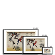Ukiyo-e illustration, Macaw on Pine Branch Framed & Mounted Print