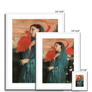 Young Woman with Ibis Framed & Mounted Print