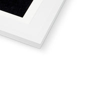 White Chinese Geese Swimming by Reeds Framed & Mounted Print