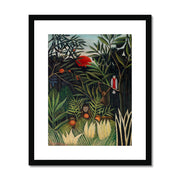 Monkeys and Parrot in the Virgin Forest (Singes et perroquet dans la forêt vierge) Framed & Mounted Print