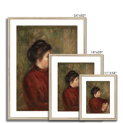 Woman Leaning on a Chair Framed & Mounted Print