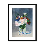 Flowers in a Crystal Vase Framed & Mounted Print