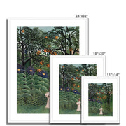 Woman Walking in an Exotic Forest (Femme se promenant dans une forêt exotique) Framed & Mounted Print